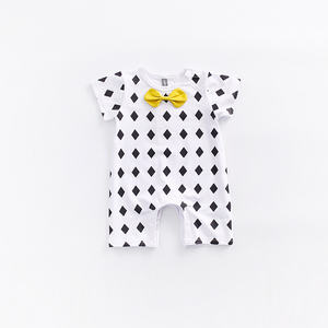 Vêtements pour bébés garçons en gros de Turquie, vêtements pour bébés Happy Baby, barboteuse d'été avec nœud papillon - Product Image 3
