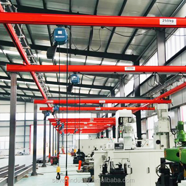 SEVENCRANE 1500kg Overhead Crane, 1.5t Manual Workstation System for Indoor Factory Material Handling