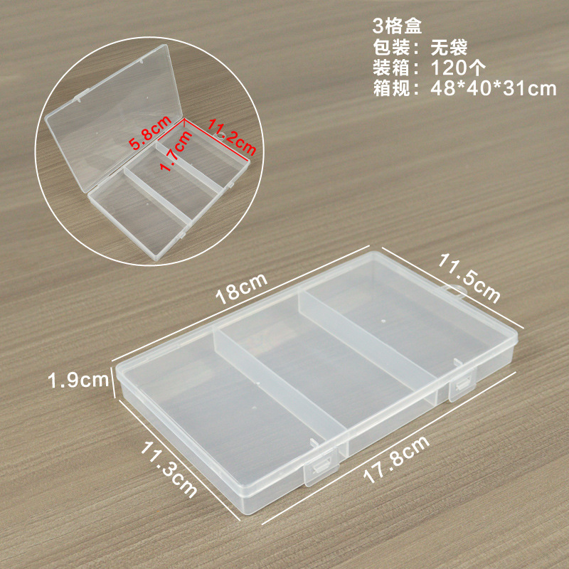 3-compartment box, 18*11.5*1.9cm
