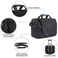 Sac à bandoulière portable pour ordinateur portable d'affaires pour homme, personnalisé, 17 pouces, en polyester rembourré