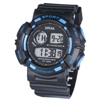 XINJIA jam tangan Digital LED pria, jam tangan olahraga dengan Logo kustom Chronograph tahan air untuk luar ruangan