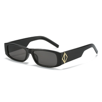 STY2326M Lunettes de soleil rectangulaires jaunes vintage de marque pour femme, monture étroite rétro léopard, verres solaires UV400 pour femmes et hommes