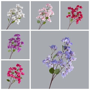 ดอกเฟื่องฟ้าประดิษฐ์ทรงรังไหมสีขาวม่วง สำหรับตกแต่งงานแต่งงาน ช่อดอกไม้สไตล์อินส์ งานฝีมือจากพืช - Product Image 3