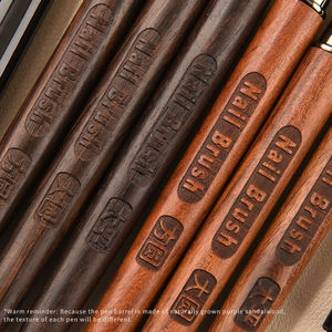 شعر وأظافر نايلون عالي الجودة للبيع بالجملة مقبض خشب الصندل سهل الاستخدام 3 أنواع من الأقلام الطويق للرسم - Product Image 4