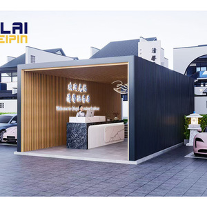 Aluminum alloy hotel <strong>porch</strong> pavilion, aluminum plate long corridor, simple <strong>wood</strong> grain landscape <strong>canopy</strong>, sunshade - Product Image 3
