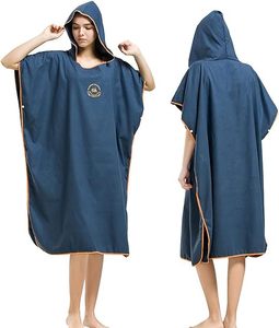 <span class=keywords><strong>Poncho</strong></span> de plage à capuche avec bordure orange, serviette de bain à séchage rapide en microfibre, robe de change pour le surf, la natation, la piscine, les voyages, vente en gros - Product Image 1