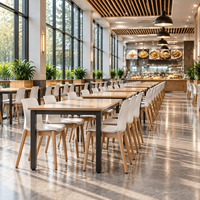 Chaises de restaurant en plastique, coque moulée blanche, pieds en bois, mobilier moderne pour café, cantine, personnalisable, OEM, vente en gros, Chine