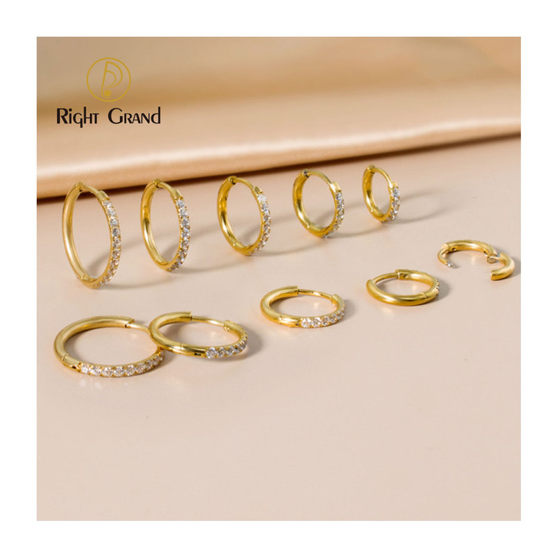 Water Drop Zircon Hoop Earrings Luxury