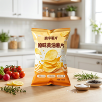 Sacs d'emballage personnalisés en plastique pour chips, sachets alimentaires laminés sécurisés pour croustilles, emballage de snacks avec encoche de déchirement, vente en gros en vrac pour l'exportation