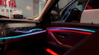 Kit de panneaux de garniture intérieure LED dynamiques et colorés ICarsin pour BMW Série 5 F18/F10 2011-2017 RHD, style lumière d'ambiance et ombre