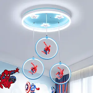 Modern Creative Cartoon Spider-Man Eye Protection Led Ceiling Light For Bedroom Room Children's Room