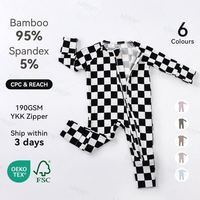 Pyjamas Bébé Personnalisés en Bambou en Gros, Combinaison de Nuit Zippée pour Nouveau-né, Certifiée OEKO-TEX, Anti-boulochage, Stock US