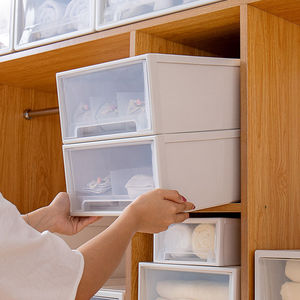 <b>Drawer</b> Style Transparent <b>Plastic</b> <b>Storage</b> Box 20-35L For Clothing Organizer Easy To Clean Standing Type Rectangle - Product Image 4