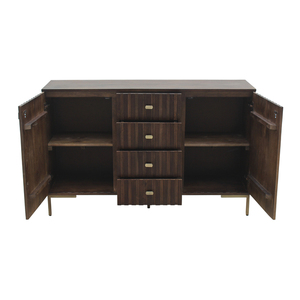 ตู้ไซด์บอร์ดไม้มะม่วงเนื้อแข็งทันสมัยพร้อมพื้นที่จัดเก็บขนาดใหญ่ เฟอร์นิเจอร์ไม้สไตล์ร่วมสมัยสำหรับห้องรับประทานอาหาร - Product Image 2