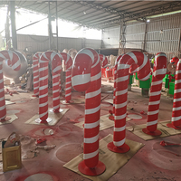 Décoration géante de Noël en forme de canne à sucre de 165 cm, qualité commerciale, en fibre de verre, pour affichage en centre commercial, thème Candyland