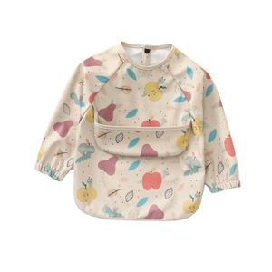 लंबे आस्तीन के साथ यूनिसेक्स वाटरप्रूफ शिशु टॉडलर बाइब्स के साथ बच्चों के लिए लीक-मुक्त बटन बंद करने योग्य पीप बेबी शर्ट - Product Image 5