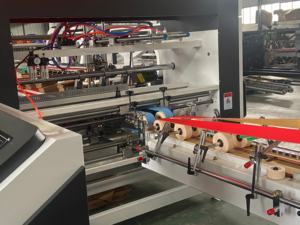 QZD PLC Control Folder Gluer Machine Máquina formadora de cajas de cartón corrugado Máquina encoladora de cartón de velocidad ajustable - Product Image 6