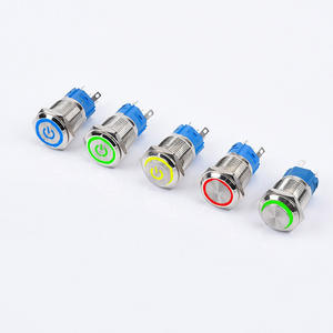 שטוח 16 מ "מ מתכת חבטות כפתור מתג עמיד למים לדחוף קטן כפתור מתג הפעלה מנורת חשמל מתג רגעית 3v 24v 110v 220v - Product Image 1