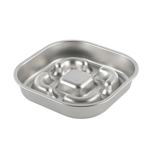 Venta al por Mayor de Comederos Ecológicos y Duraderos de Acero Inoxidable 304 para <span class=keywords><strong>Mascotas</strong></span>, Elegantes Cuadrados con Base Antideslizante para Alimentación Lenta - Product Image 2