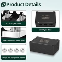 Barre omnibus 400A, bloc de distribution d'alimentation 12V avec 4 goujons 5/16"(M8), barre omnibus double batterie, bloc de distribution de bornes marines 48V DC