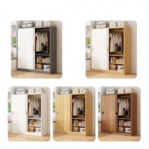 SANTOPOVA Modern Multi-Functional Modular Wooden Wardrobe with <b>Vanity</b> <b>Desk</b> Full-Height Hanging Storage Customizable Color & Size - Product Image 4