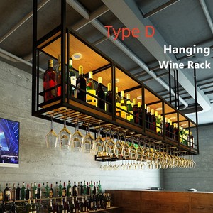 Customized Metal Wine <strong>Rack</strong> Bar Counter Top &amp; Ceiling Hanging Storage <strong>Racks</strong> for Restaurants Bar Furniture Wine Glass Storage - Product Image 4