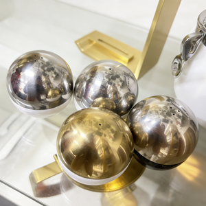 Salero y Pimentero Esférico de Metal Pulido, Mecanizado por CNC de Primera Calidad, con Certificación ISO9001, para Mesas de Comedor - Product Image 2