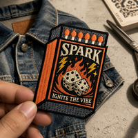 Écusson brodé vintage personnalisé style Matchbox, thermocollant, rétro, faible MOQ pour vestes en jean, vêtements et casquettes