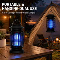 Lampe anti-moustiques électrique portable 18W, piège à insectes UV avec plateau amovible pour intérieur, extérieur et camping