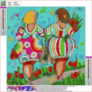 <span class=keywords><strong>Peinture</strong></span> diamantée <span class=keywords><strong>ronde</strong></span> complète LS Pop Art <span class=keywords><strong>sur</strong></span> <span class=keywords><strong>toile</strong></span>, 2 femmes corpulentes <span class=keywords><strong>sur</strong></span> la plage, portrait de femme, <span class=keywords><strong>peinture</strong></span> diamantée à points - Product Image 3