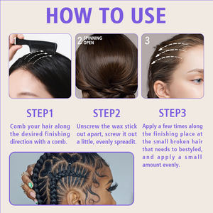 Cire coiffante Joynna à tenue forte, protection solaire, ingrédients naturels, sans alcool, avec eau de riz et kit Bling Shine - Product Image 4