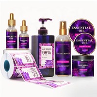 Étiquettes en vinyle mat imperméables avec dorure à chaud, impression de logo personnalisé pour flacons cosmétiques, faux cils, mascara, dentifrice, perruques