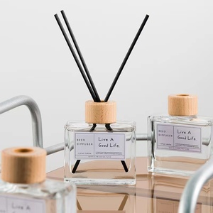 Bình Rót Sậy Sang Trọng Trong Suốt Hình Vuông 100ML 150ML Với Hộp Tùy Chỉnh Nắp Gỗ - Product Image 3