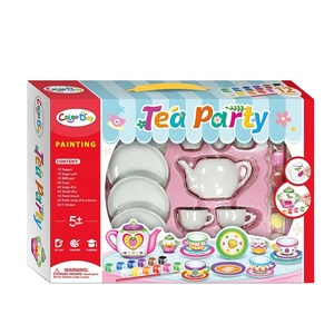 Niños DIY Hands-on Painted Tea Set Color Kit pintado a mano Juguete Pintura de cerámica <span class=keywords><strong>para</strong></span> niños Pintura - Product Image 1