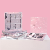 BMEI Design Water Ripple Lidschatten-Palette Leerer Kunststoff 3 4 5 7 9 Farben Welliges Quadrat Rosa Transparente Lidschatten-Verpackung