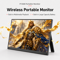 Moniteur portable 15,6 pouces en gros d'usine, lecture multimédia, support intégré, moniteur portable ultra-plat avec batterie