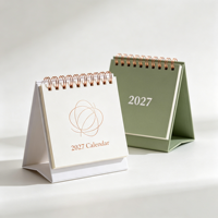 Calendrier de bureau sur pied en papier personnalisé OEM ODM avec logo, style chevalet, planificateur mensuel 2027 pour usage promotionnel au bureau