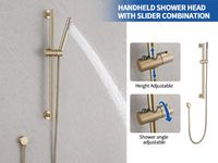 Luxe Or Brossé Mitigeur Céramique Valve Noyau Jet Mur Système Dissimulé En Laiton Moderne Salle De Bains Douche Robinet Ensemble Complet