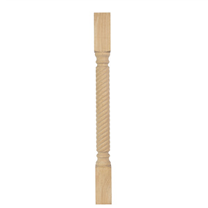 Balaustre de madera maciza Interior 38 ''Rectangular Balaustres de escalera lisos Diseño Pasamanos cónicos Soporte de barroca Madera lisa - Product Image 2