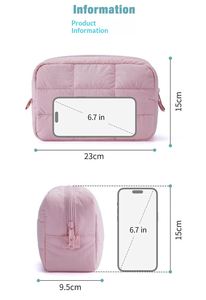 Nueva Bolsa de Maquillaje Acolchada de Poliéster con Cierre, Linda, Impermeable, Ultraligera y Portátil para Viajes - Product Image 3