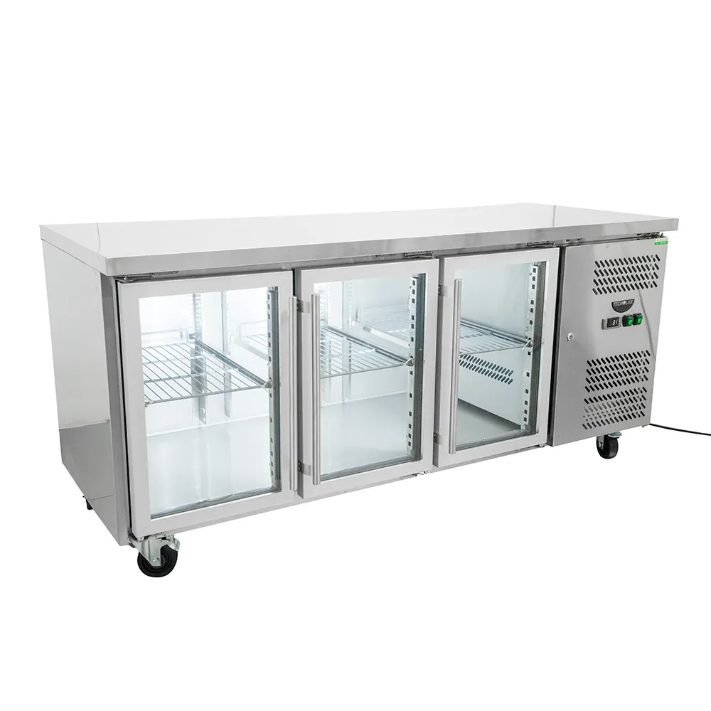 Frigoriferi da bar posteriori 417L, refrigeratore per bottiglie, refrigeratore per birra a 3 porte, impianto di refrigerazione GN3100TNG approvato