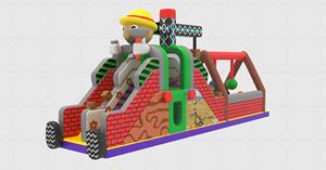 Course d'obstacles gonflable jeu de saut plein d'entrain course de défi de qualité commerciale pour enfants et adultes - Product Image 6