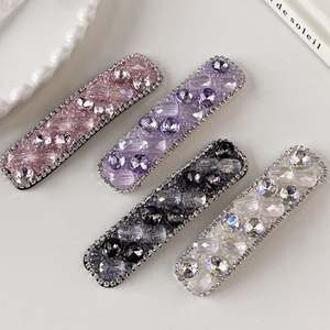 Barrettes latérales scintillantes en strass, élégantes épingles à cheveux en cristal pour femmes et filles, accessoires capillaires raffinés - Product Image 4