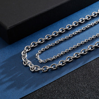 Cadena de Eslabones de Acero Inoxidable, Joyería de Moda para Hombre y Mujer, Regalo, Resistente al Deslustre, Impermeable, en Tono Plata, Oro y Negro, Collar Rolo