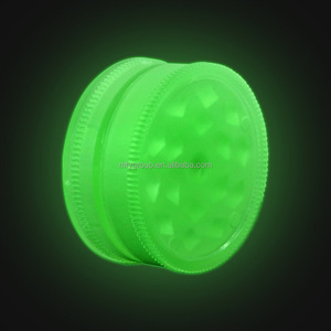 Logo personalizzato OEM/ODM bagliore luminoso nel buio in plastica acrilica smerigliatrice per erbe 2 strati 43mm accessori per fumatori Bio personalizzabili - Product Image 2