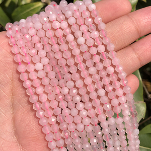 Cuentas de Cuarzo Rosa Natural Facetadas de 2/3/4 mm al por Mayor, Cuentas Sueltas de Piedras Pequeñas para la Fabricación de Joyas y Manualidades - Product Image 4