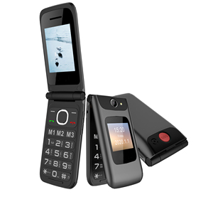2.4 inch + 1.77 inch hiển thị kép nút lớn GSM lật điện thoại di động cao cấp với nút lớn, SOS - Product Image 3