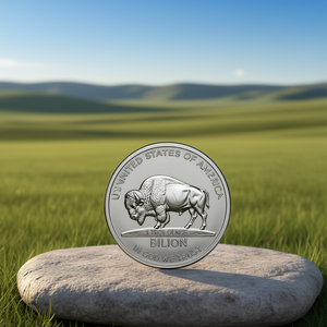 Pièce commémorative en alliage plaqué argent de 1 once de Troye, design Hr Buffalo, artisanat métallique souvenir - Product Image 2