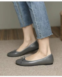 Nuove <span class=keywords><strong>Ballerine</strong></span> in <span class=keywords><strong>Pelle</strong></span> da Donna con Fiocco, Punta Tonda, Slip-On, Suola Flessibile in Gomma, Scarpe Casual - Product Image 4