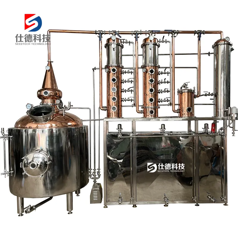 500L/1000L \ 2000L distillatore di alcol commerciale/piccola distillazione rame ancora